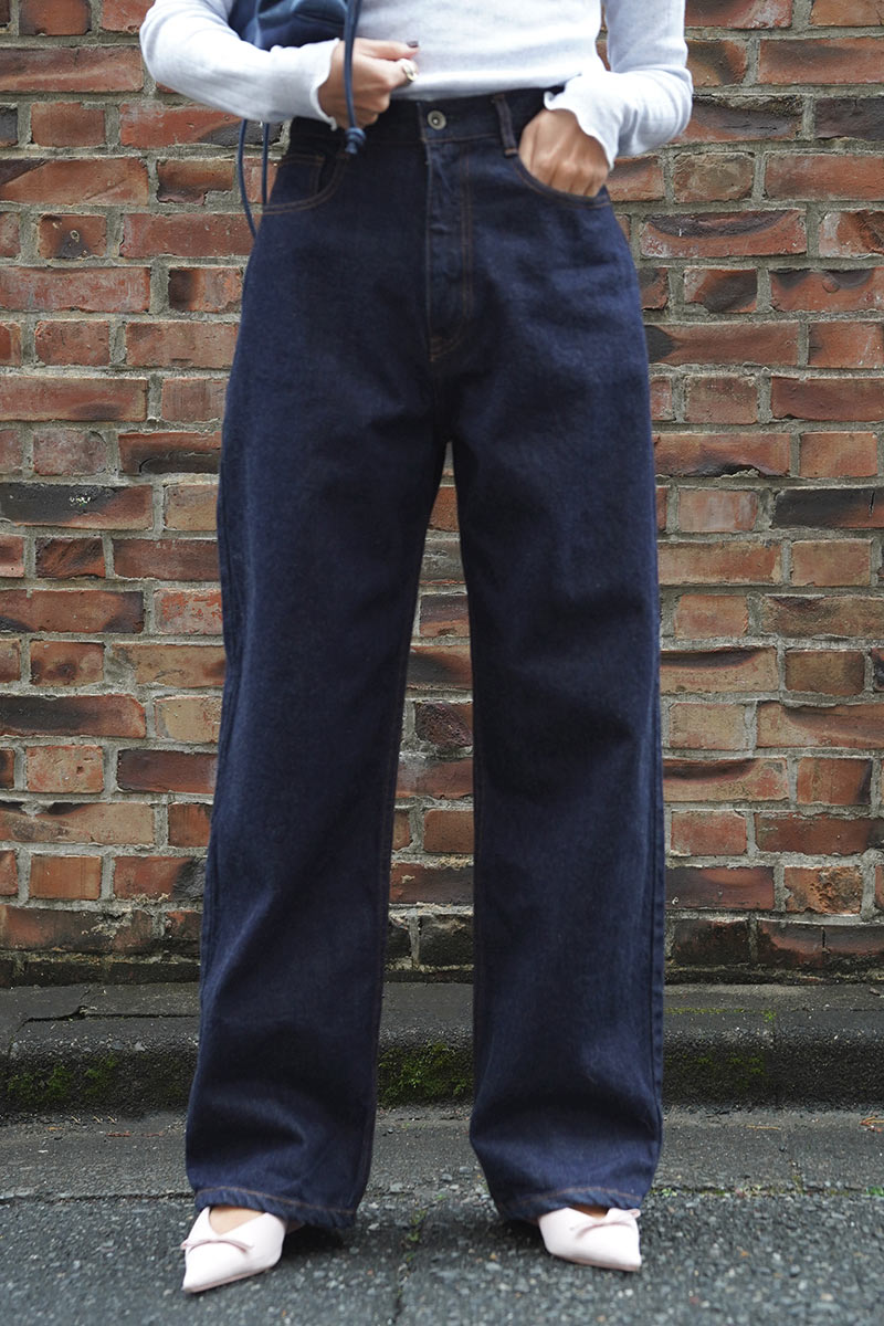 Straight Wide Denim Pants