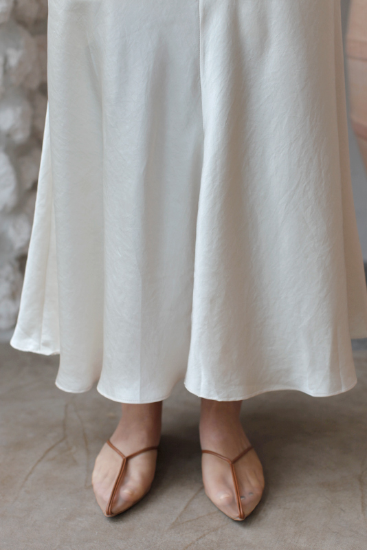 Piping Tulle Slipper Sandal