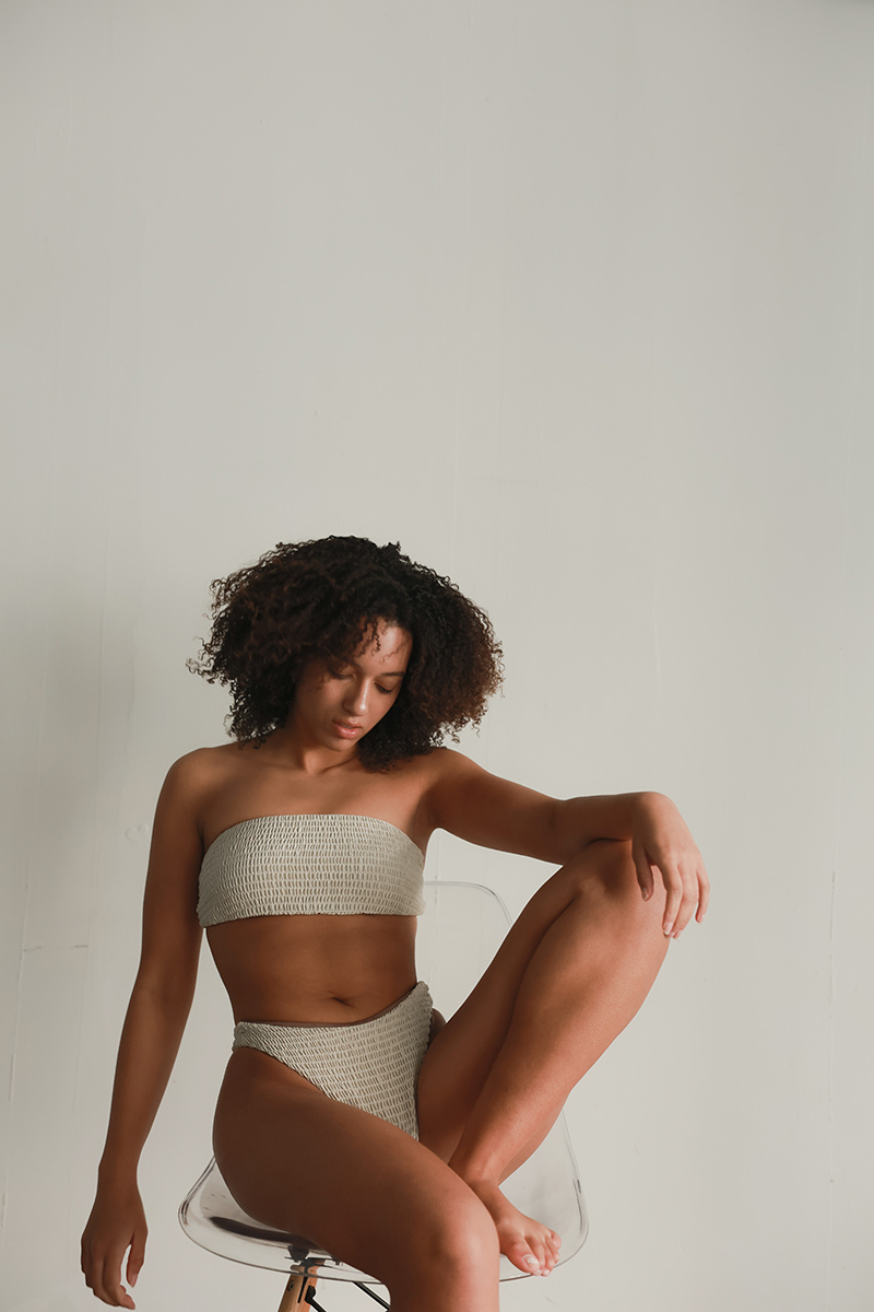 Shirring Glossy Bikini