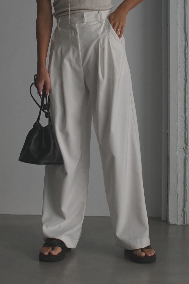 Wide Tuck Pants