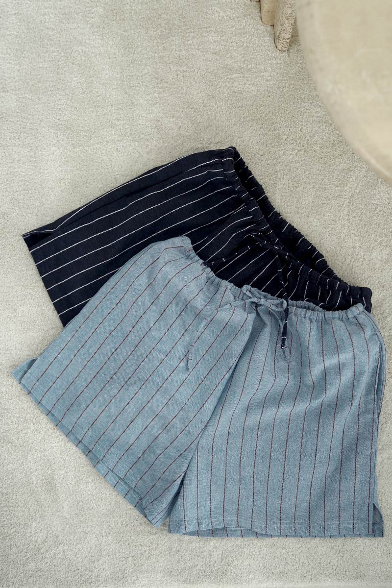 Linen Stripe Short Pants