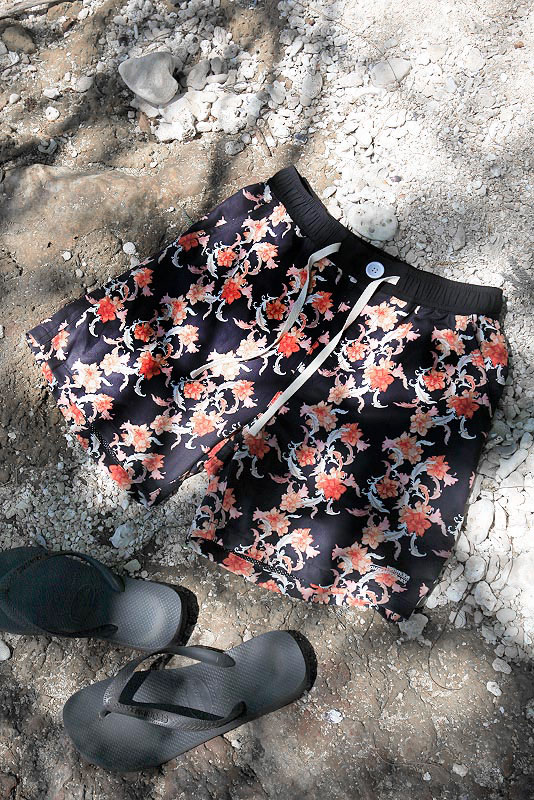 Choral Flower Surf Shorts