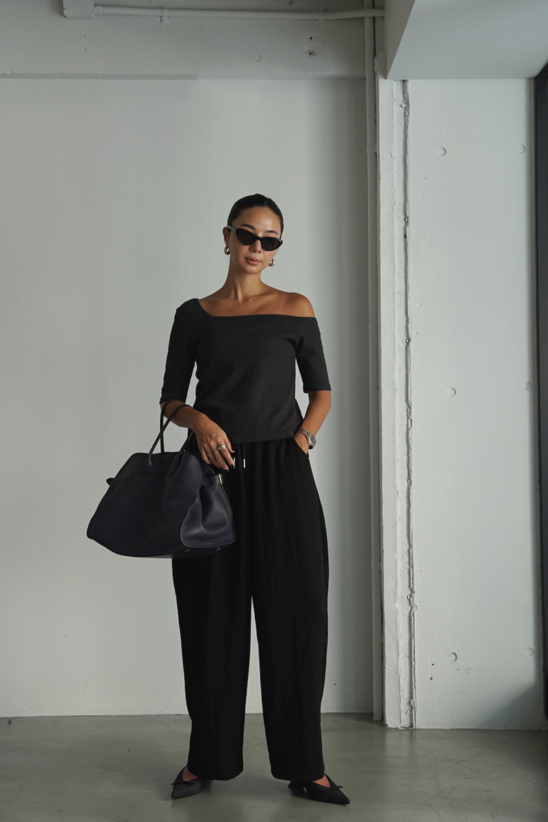 Square Neck One-shoulder Tops