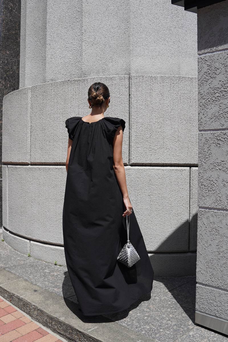 Ruffle Sleeve Long One-piece