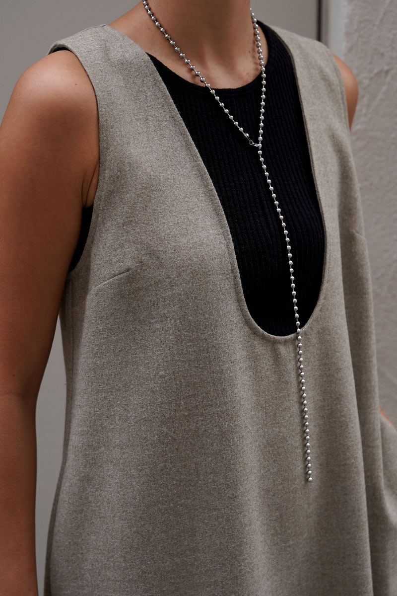 Deep U-neck One-piece