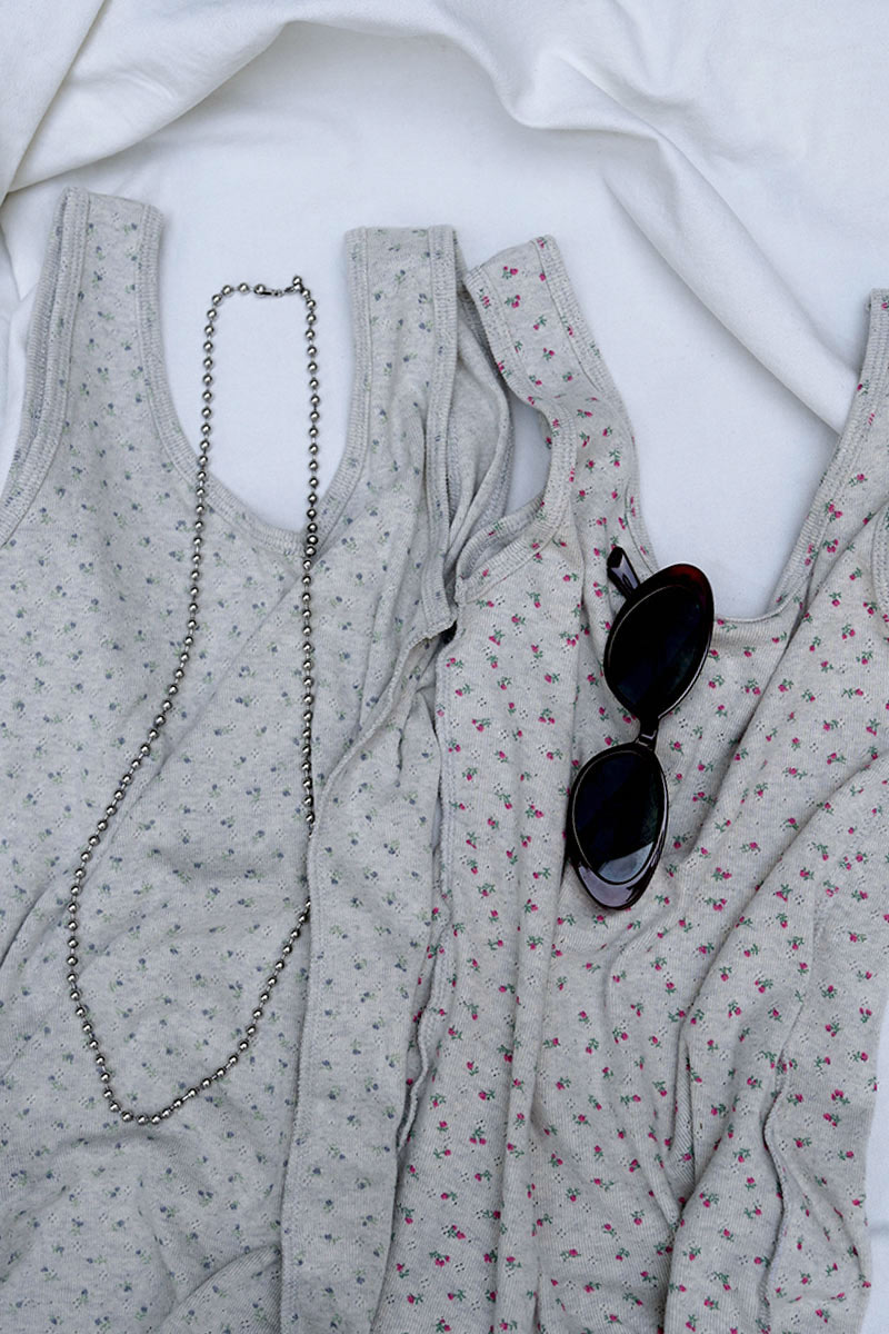 Floral Pattern Tank Tops