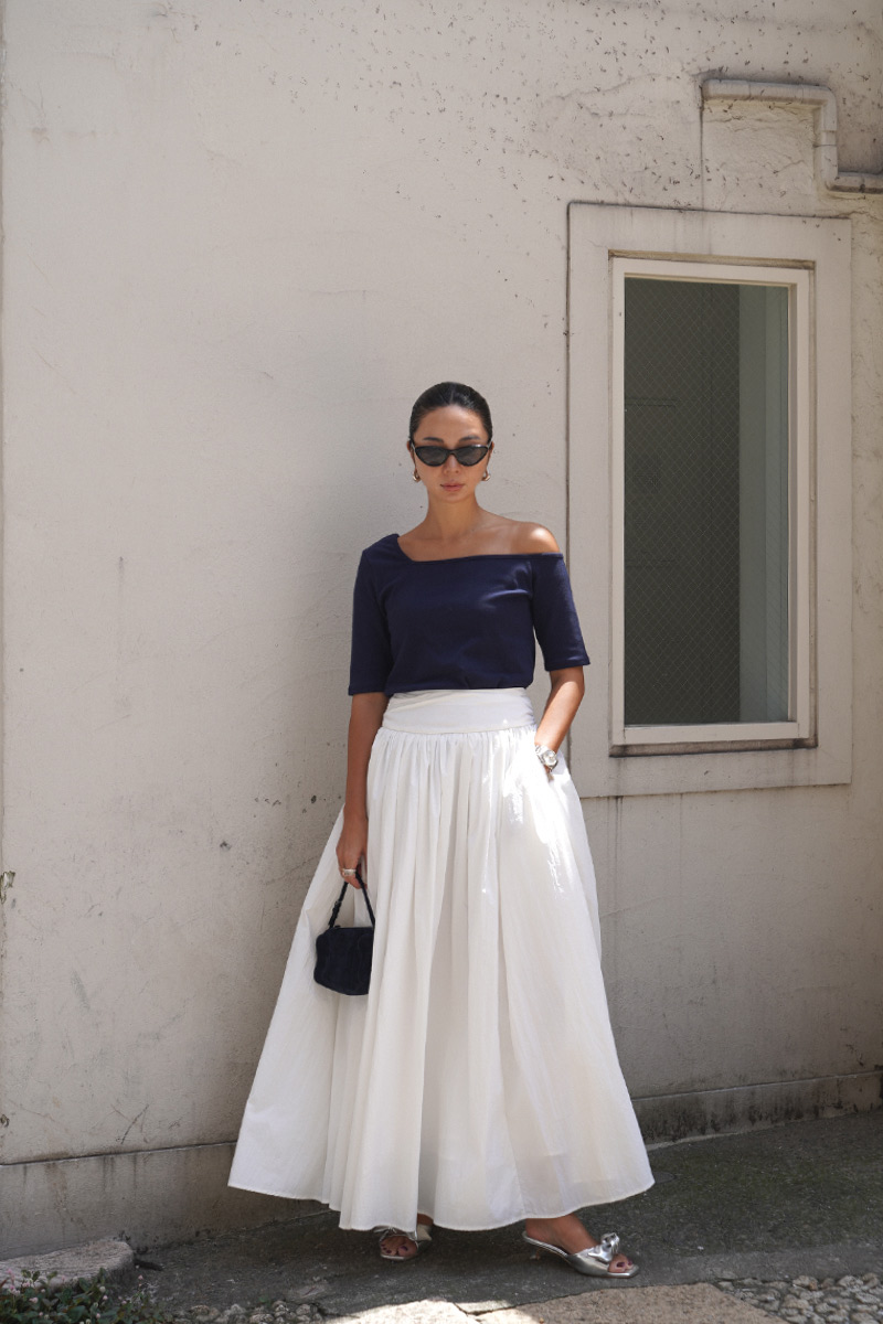 Square Neck One-shoulder Tops