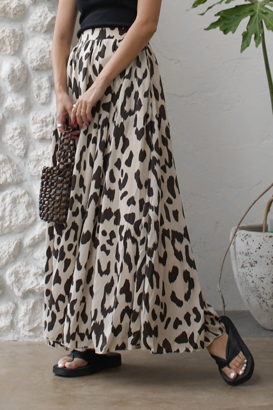 Animal Pattern Maxi Skirt