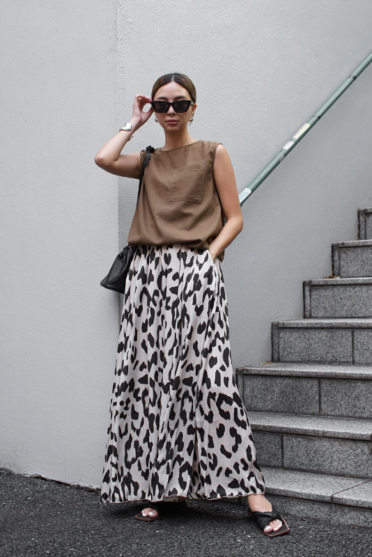 Animal Pattern Maxi Skirt