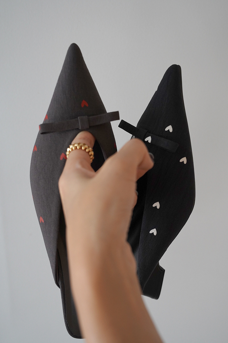 Heart Pointed Wedge Mule