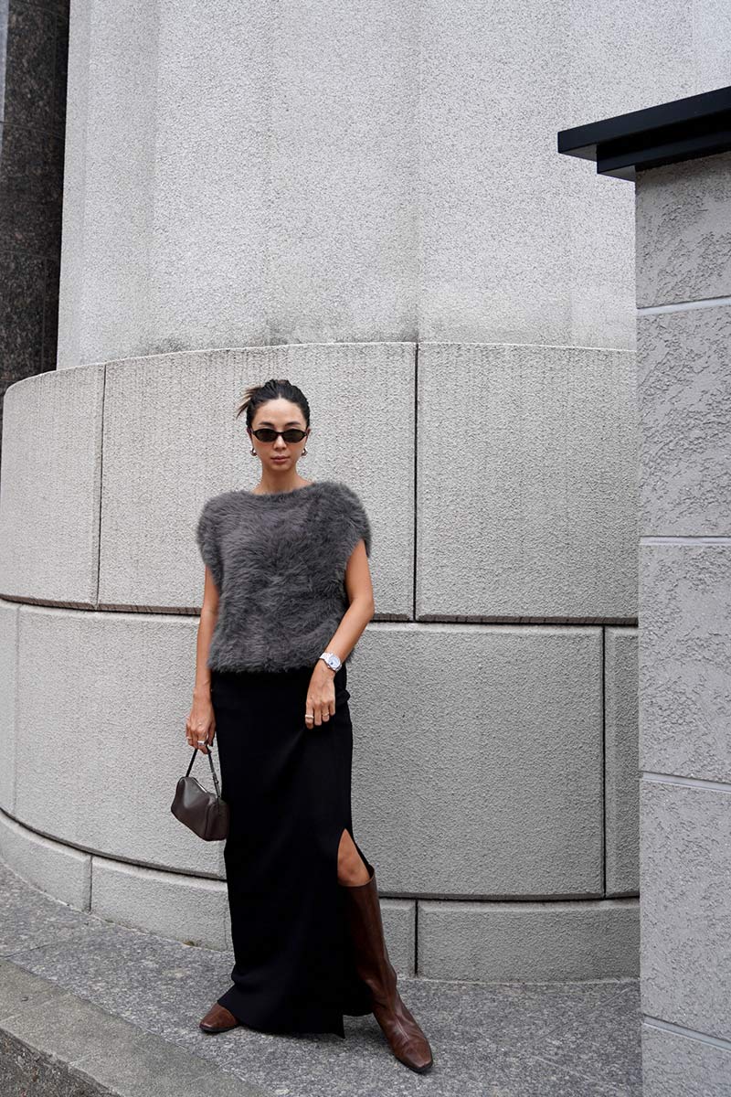 2way Shaggy Knit Vest
