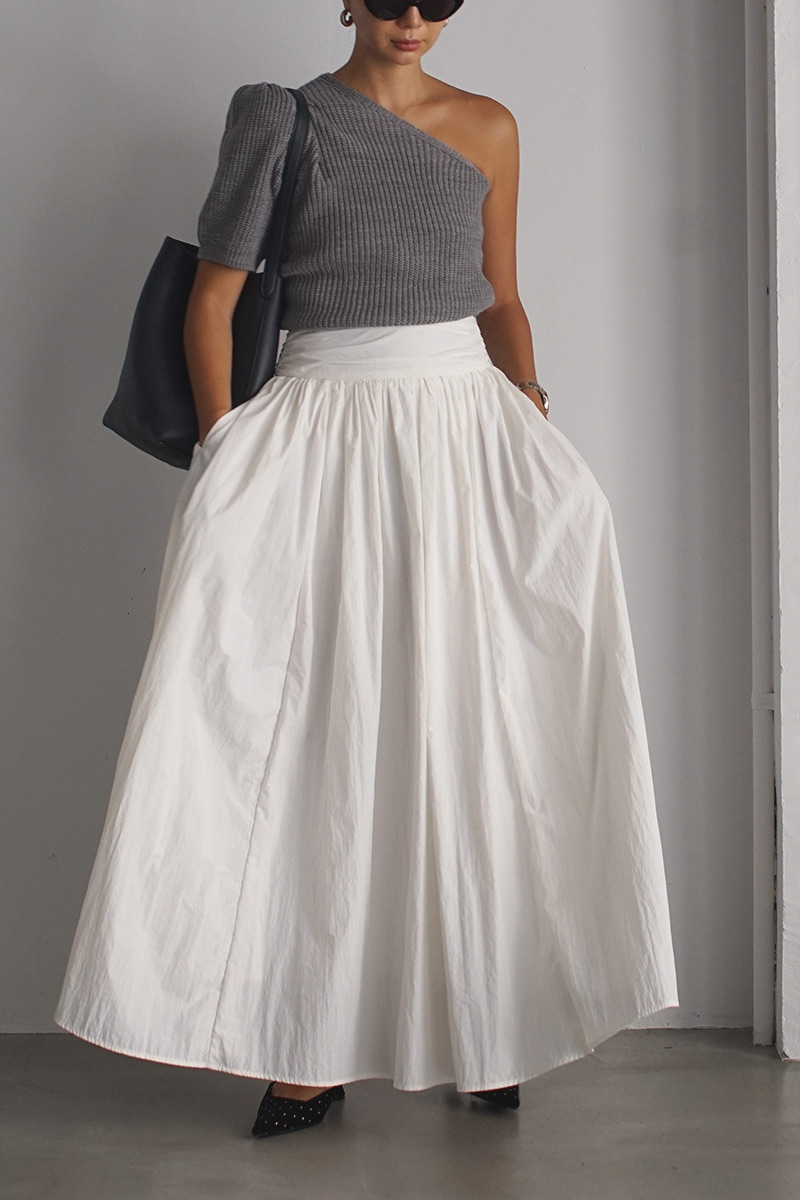 room306 CONTEMPORARY / Nylon Waist Gather Flare Skirt