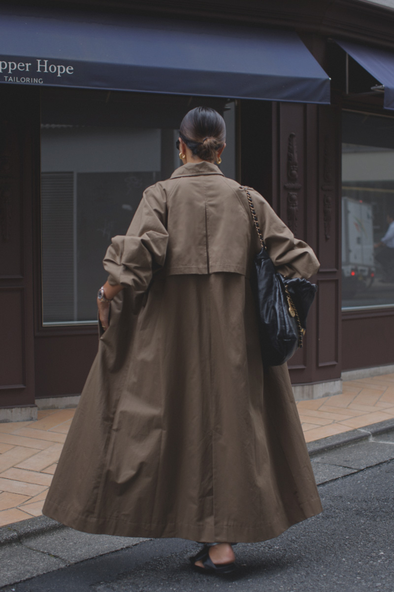 2way Collar Long Trench Coat