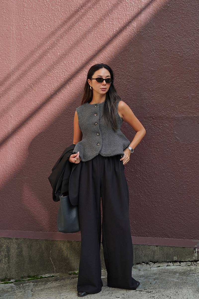 Poodle Boa Peplum Vest