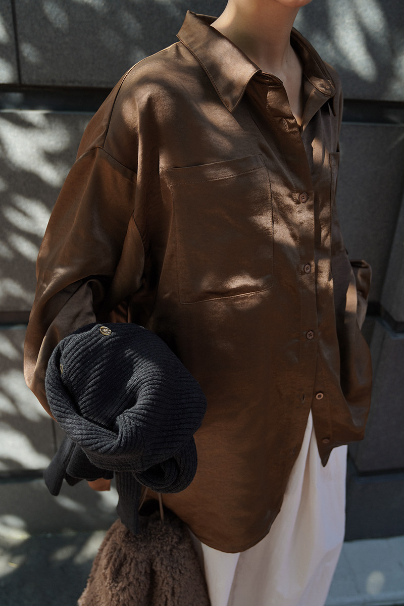 Satin Over Size Shirt