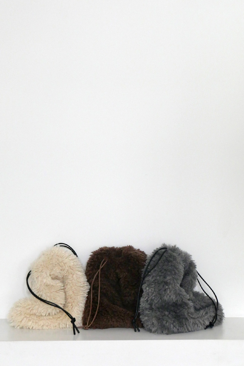 Eco Fur Drawstring Bag