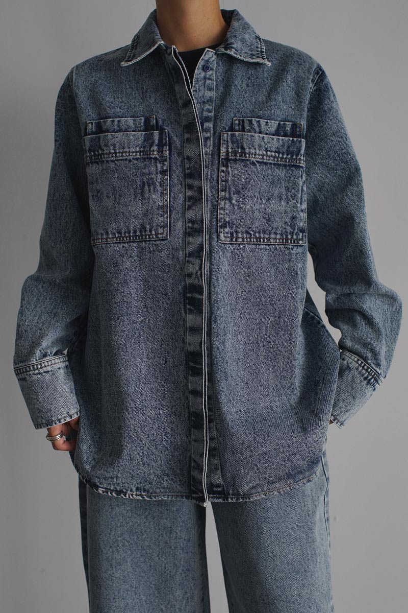 Stitch Denim Shirt Jacket