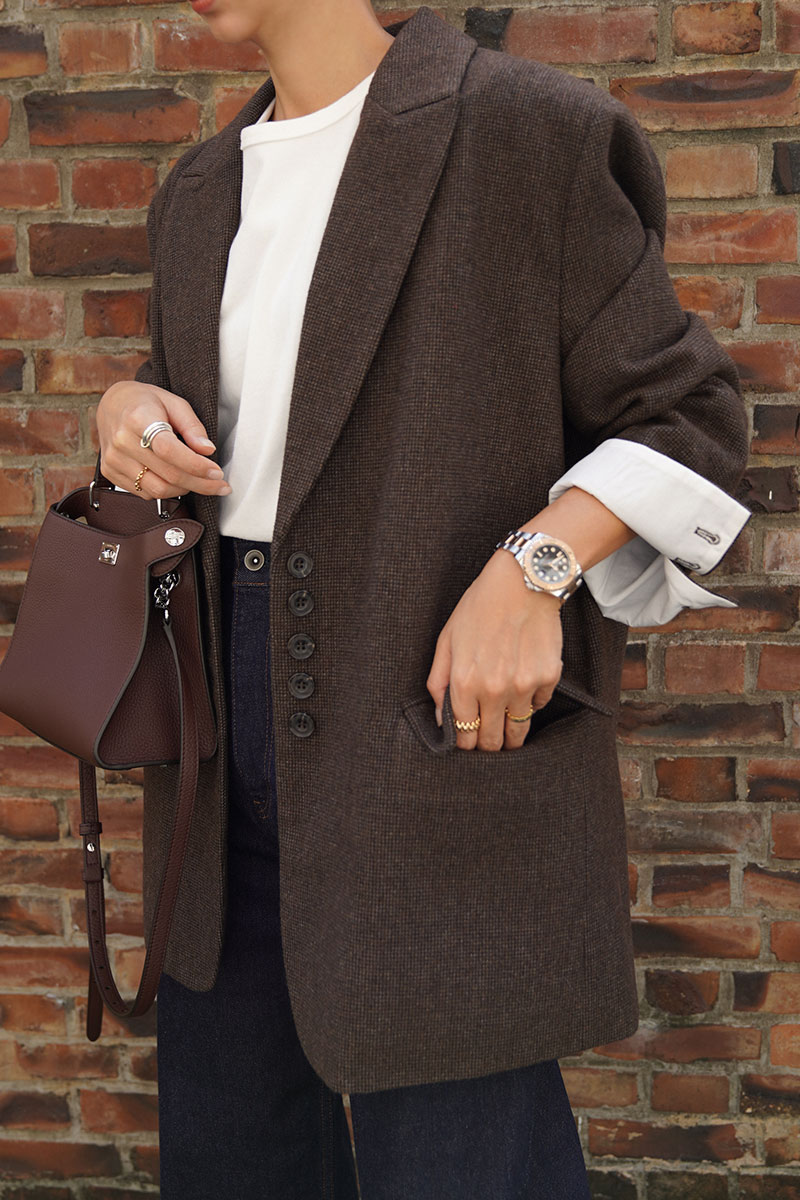 Over Size Check Tailer Jacket