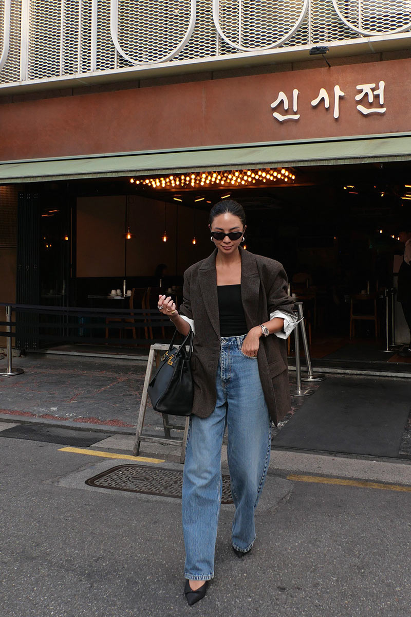 Over Size Check Tailer Jacket