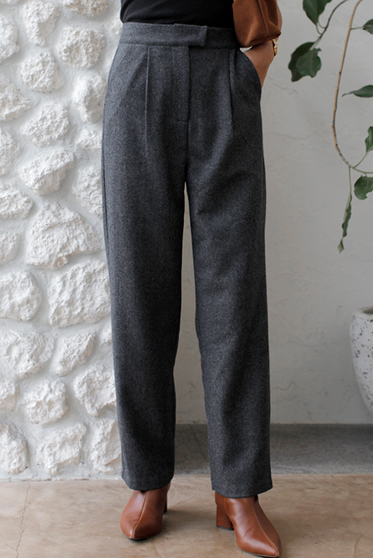 Tweed Tuck Pants