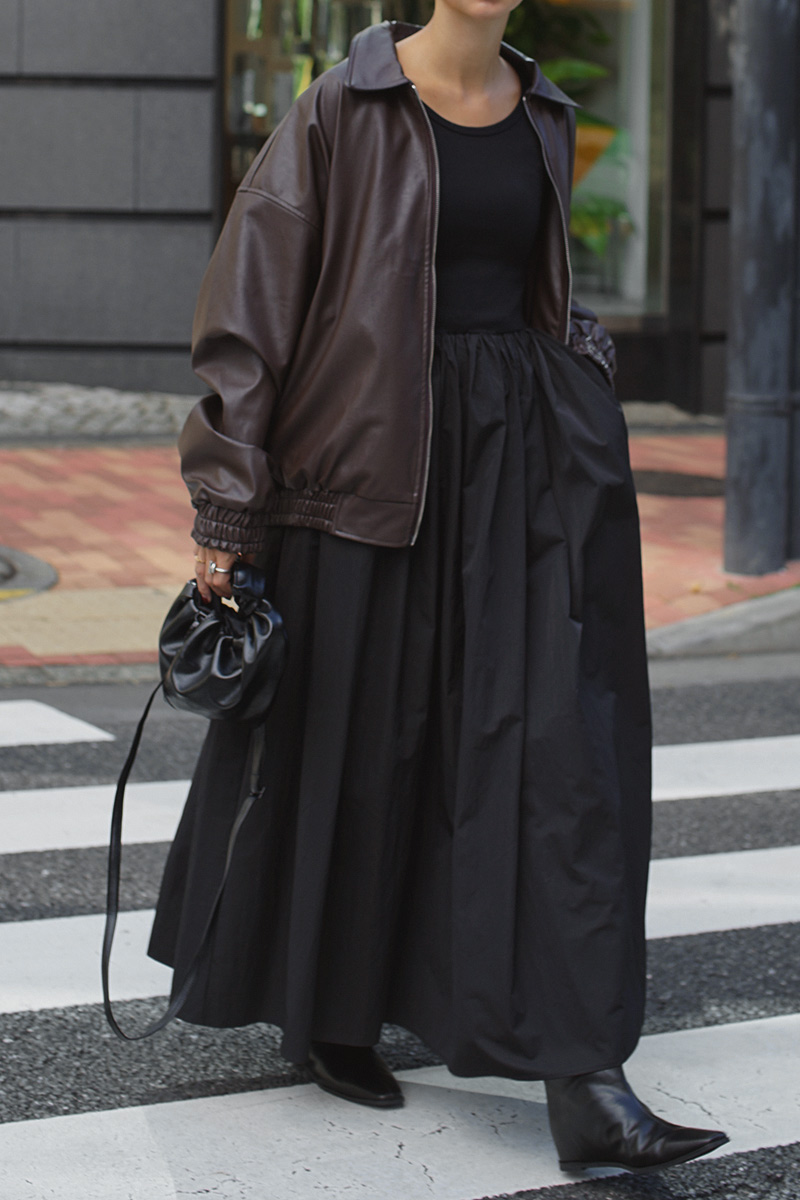 Oversized Leather Blouson