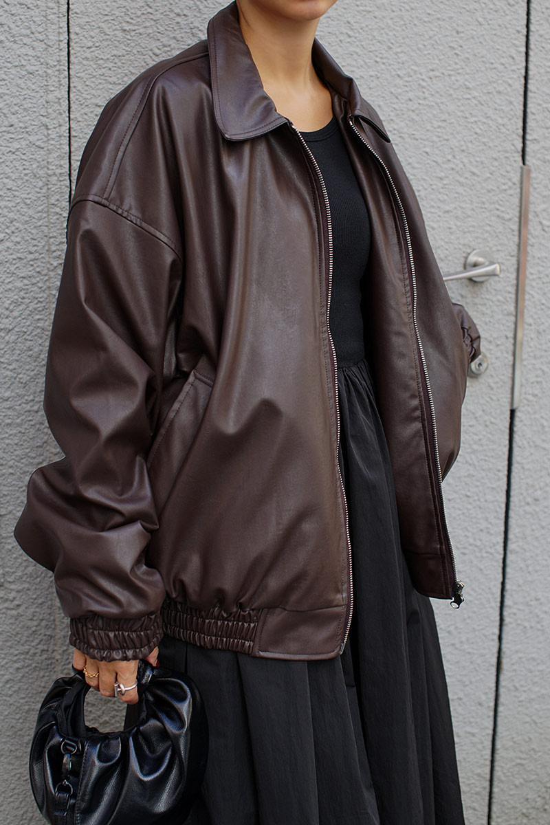 Oversized Leather Blouson