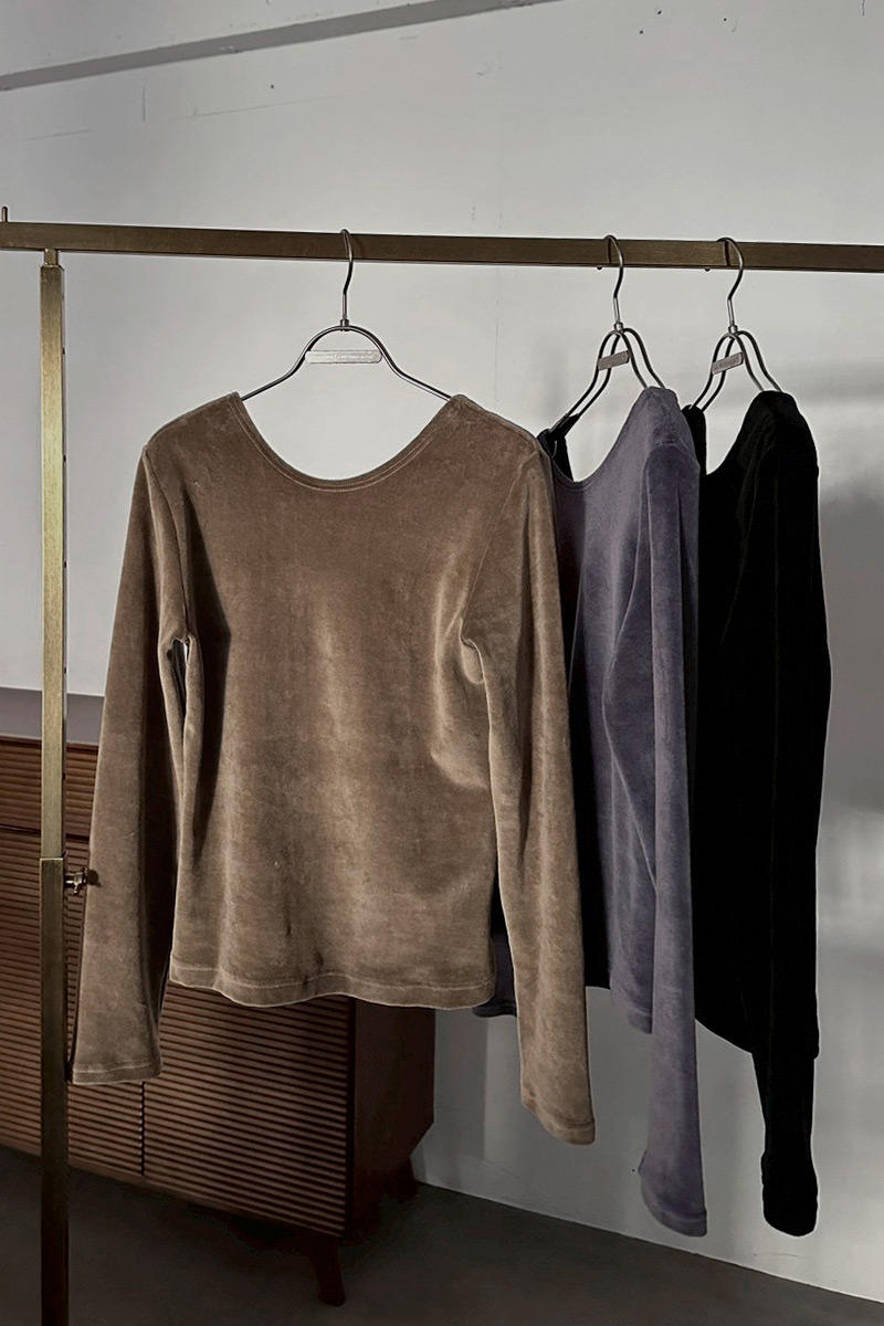 Back Open Velours Tops