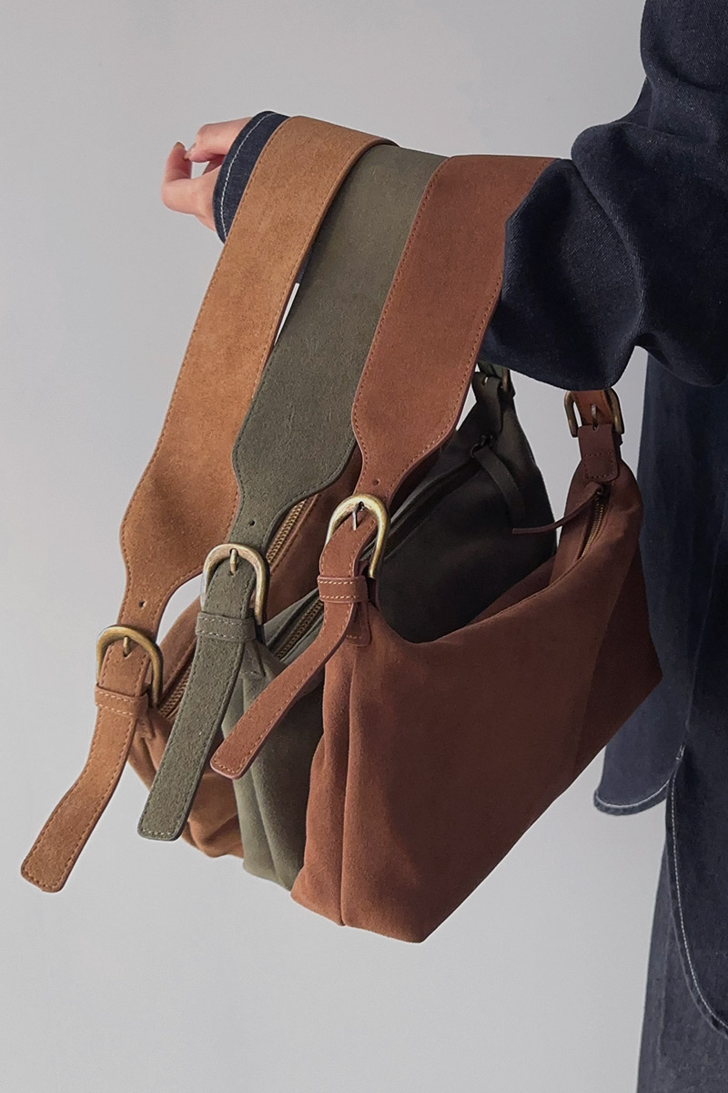 Real Suede Belt Hand Bag