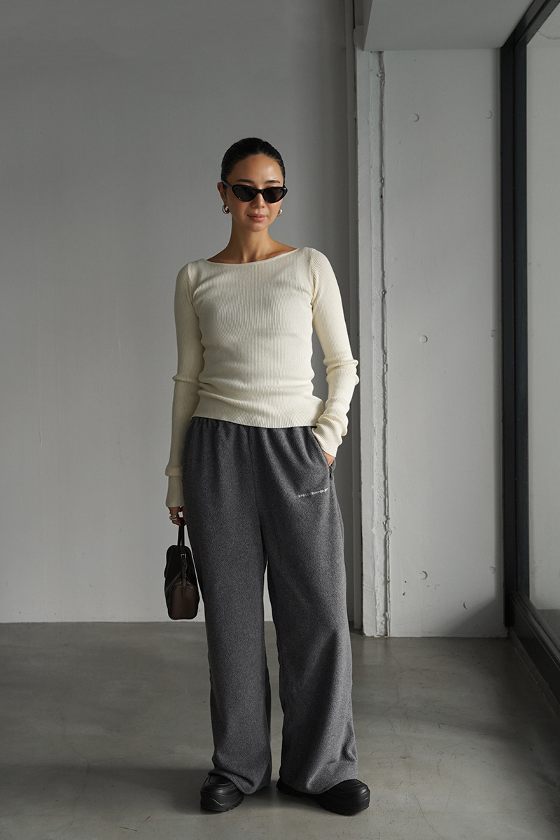 Boat-neck Rib Knit