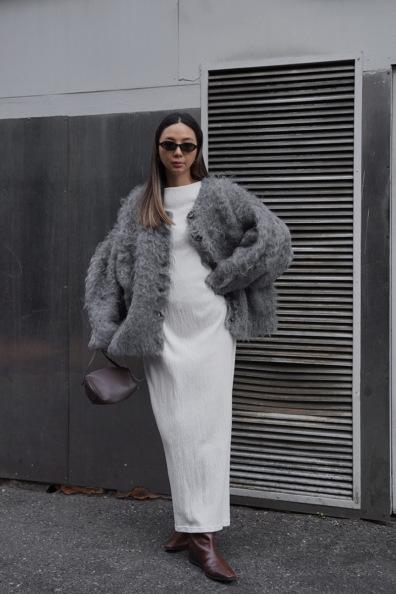 Cotton Boat-neck Long One-piece