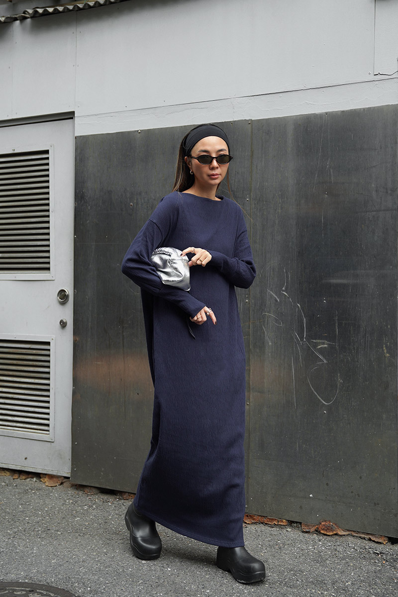 room306 CONTEMPORARY / Cotton Boat-neck Long One-piece