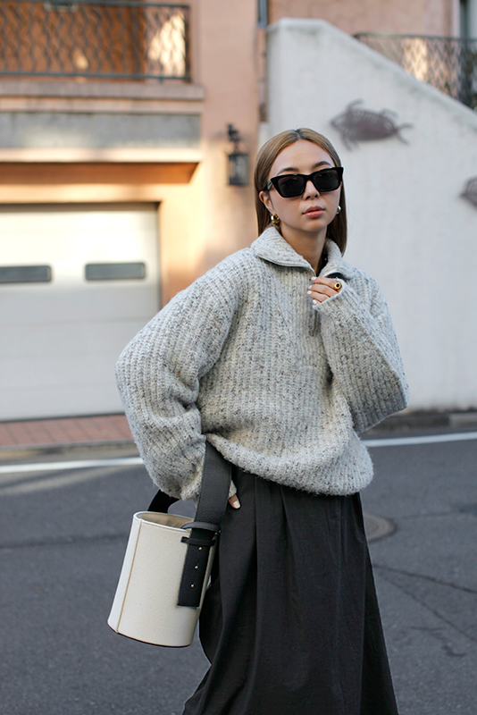 Mix Knit Zip Pullover
